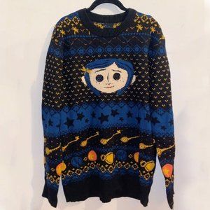NWOT Medium BoxLunch Button-Eyed Coraline Sweater